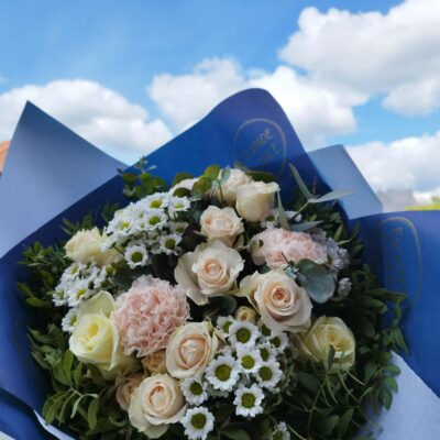 Bouquet longues tiges pastel